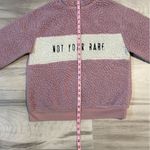 AMP “Not Your Babe” Pink/Purple & White Oversized Fuzzy Sherpa Sweatshirt XS Photo 10