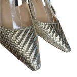 Christian Dior Nude Chrome Shoes With Crystal On The Side Ribbon Band. Photo 4