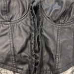 American Vintage Faux Leather Corset Crop Top Bustier Strappy Y2K Vintage Photo 1