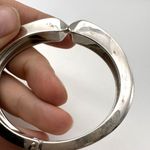 Stella & Dot  Emerson‎ Clamper Bangle Bracelet Snakeskin Silver Tone Statement Photo 6