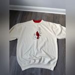 Unique Vintage VTG M & C Sportswear Grandma Sweater Cardinal Embroidered Bird Cream Red Size L Photo 1