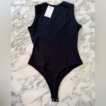 Quince NWT Stretch Cotton Jersey High Neck Sleeveless Bodysuit Soft White Sz S Photo 5