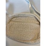New White Tan Woven Two Zippered Adjustable Strap Crossbody Belt Bag Photo 1
