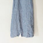 Emerson Fry Midi Dress 100% Linen Gingham Gathered Sleeve Blue Size XXS Photo 5