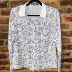 Allegra K  White Floral Long Sleeve Button Down Shirt Women's Size XS Photo 0