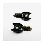 β
Vintage Very unique clip on earrings with iridescent jewel center Photo 4