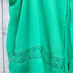 Decree  LARGE Womens Green Eyelet Sleeveless Blouson Mini Dress Photo 4