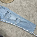 American Eagle Stretch Mom Straight Jeans Distressed Ripped Blue Size 6 Short Photo 11