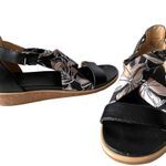 Naturalizer Ivette Cross Strap Womens Sandals Size 9.5M Black Fabric Cork Wedge Photo 1