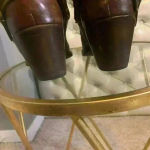 Corral  Whip Stitch Brass Studded 15" Tall Knee-High Harness Boots Sz 8.5. Photo 7