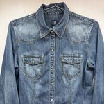 Gap Western Denim Snap Front Shirt Coastal Cowgirl Slim Fit Y2K Size Medium Photo 1