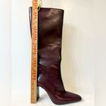 ZARA Women’s Faux Leather Knee High Burgundy Boots with Wide Heel Size EU 40 Photo 14