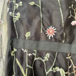 Whimsigoth Black Floral Embroidered Dress Size M Sheer Sleeves Dark Romantic Photo 1