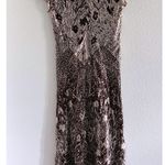 Adrianna Papell Vintage Dress Womens 10 Brown Silk Maxi Babydoll 90s Fairy Party Photo 0