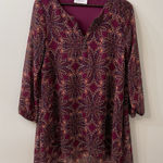 Peach Love California Peach Love Women' s Paisley Printed Shift Boho Dress Size Small High Low USA Photo 0