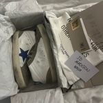 Golden Goose Mid Star in white leather with blue star and dove gray inserts! Photo 8