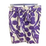 ZARA Basic Purple & White Print Above the Knee Zip Front Skirt with Tie Belt XS Photo 5