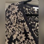 New York And Company Button-Down Black & Gold Metallic Floral Sweater Cardigan XL Photo 7