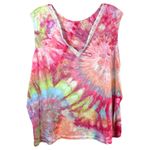 Bobbie Brooks Plus Size 3X Tank Top Handmade Tie Dye Sleeveless Pink Green 450 Photo 1