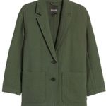 Madewell  Green Diamond Jacquard Shaw Blazer Jacket Size XXS Preppy Chic Winter Photo 0