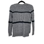 Madewell  Patternstorm Black Marled Cable Knit Striped Crewneck Sweater‎ Size XS Photo 3