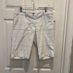 Nike Dri-Fit Golf Long Knee Shorts Stretch Windowpane Plaid Multi White 8 Photo 0