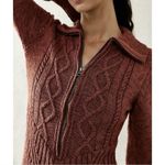 Free People NWT  Mont Blanc Red Jasper Cable Knit Sweater Mini Dress Photo 2