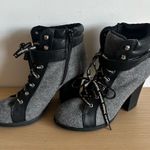 Juicy Couture  Jessi Grey Boots Women's size 9.5 Lace-up side zipper black bootie Photo 2