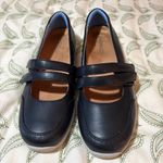 Vionic  Double Strap Cala Black Leather Mary Jane Wedge Shoes 7.5 Photo 2