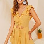 SheIn Yellow Ruffle Sleeve Romper Photo 0