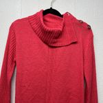 St. John's Bay Wide Button Up Turtleneck Sweater Womens Medium Soft Cozy Casual Pink Photo 1