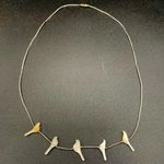 VTG Native American Hand carved Fetish Bird MOP Sterling Liquid Silver Necklace Photo 0