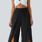 Halara  NWT Breezeful Black High Waisted Palazzo Wide Leg Quick Dry Pants Size XL Photo 0