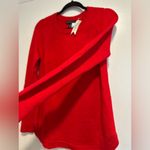 Joan Vass NWT  Medium Red Round ribbed Hem Sweater. Raglan Sleeve. Soft. Photo 6