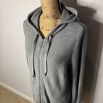 J Jill Knit Sweater Fill Zip Grey Size S Silk Wool Hooded Warm Oversized Casual Gray Photo 1
