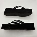 Rainbow Sandals Rainbows Women Sandals Black Swarovski Crystal Wedge Flip Flops XL 8.5-9.5 NEW Photo 6
