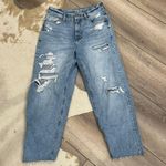 American Eagle Distressed Ripped Relaxed Mom Jeans Photo 0