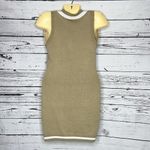 Forever 21  NWT S Taupe & White Stripe V-Neckline Sleeveless Sweater Knit Dress Photo 1