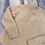 Vintage Wool Fisherman Cable Knit Beige Sweater Size M Photo 1
