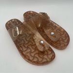 RASOLLI Glitter Jelly Sandals Glitter Gold Thong Pool Beach Buckle Plastic SZ 9 Photo 3