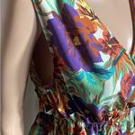 Gibson Latimer  Women’s Size M Floral Sleeveless Top Ruffles Smocked Peplum Photo 2