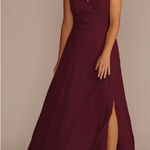 David's Bridal David's‎ Bridal Long Chiffon Surplice Tank Dress Size 10 NWT Photo 0