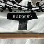 EXPRESS  long sleeve high neck blouse white black speckles size xs Photo 3