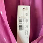 J.Crew  Polka Dot Sheer Short Sleeve Shirt Women’s Size Large  Ruffle Pink NWT Photo 2