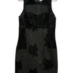 Anthropologie ANTHRO MAEVE BLACK SLEEVELESS BODYCON FLOCKED COLUMN BLACK GREY LACE DRESS MP Photo 0