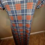 LuLaRoe  Women's Size XS Maria Maxi Dress Tan Gray Orange White Plaid Pattern Photo 3