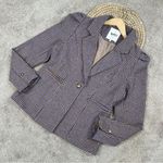 &merci &merci Women’s Sloan Houndstooth Blazer Puff Sleeve Classic in Brown Size L Photo 3