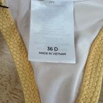 Shade & Shore Women's Yellow Tie-Front Textured Bikini Top - Size 36D - NWT Photo 1