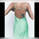 ZARA TikTok seafoam green satin slip dress size medium NEW Beach Photo 3