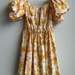 Abercrombie & Fitch Yellow Floral Off The Shoulder Prep Mini Dress Size Medium Photo 1